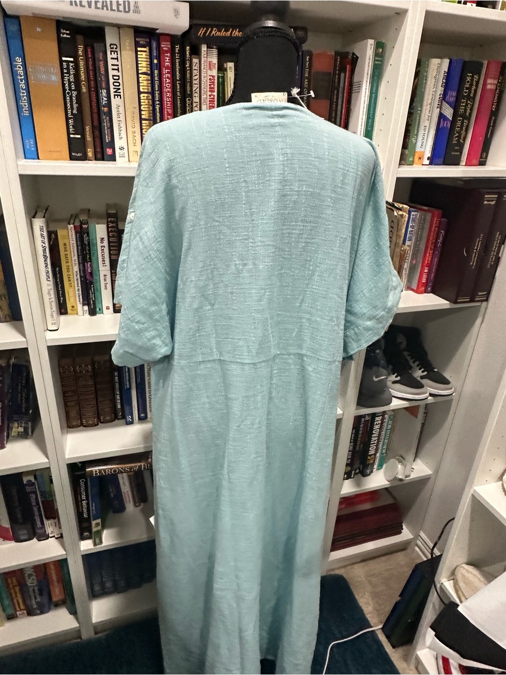 Nomad Light Blue Open-Front Linen Cardigan -NWT -Size 18 - Picture 6 of 6